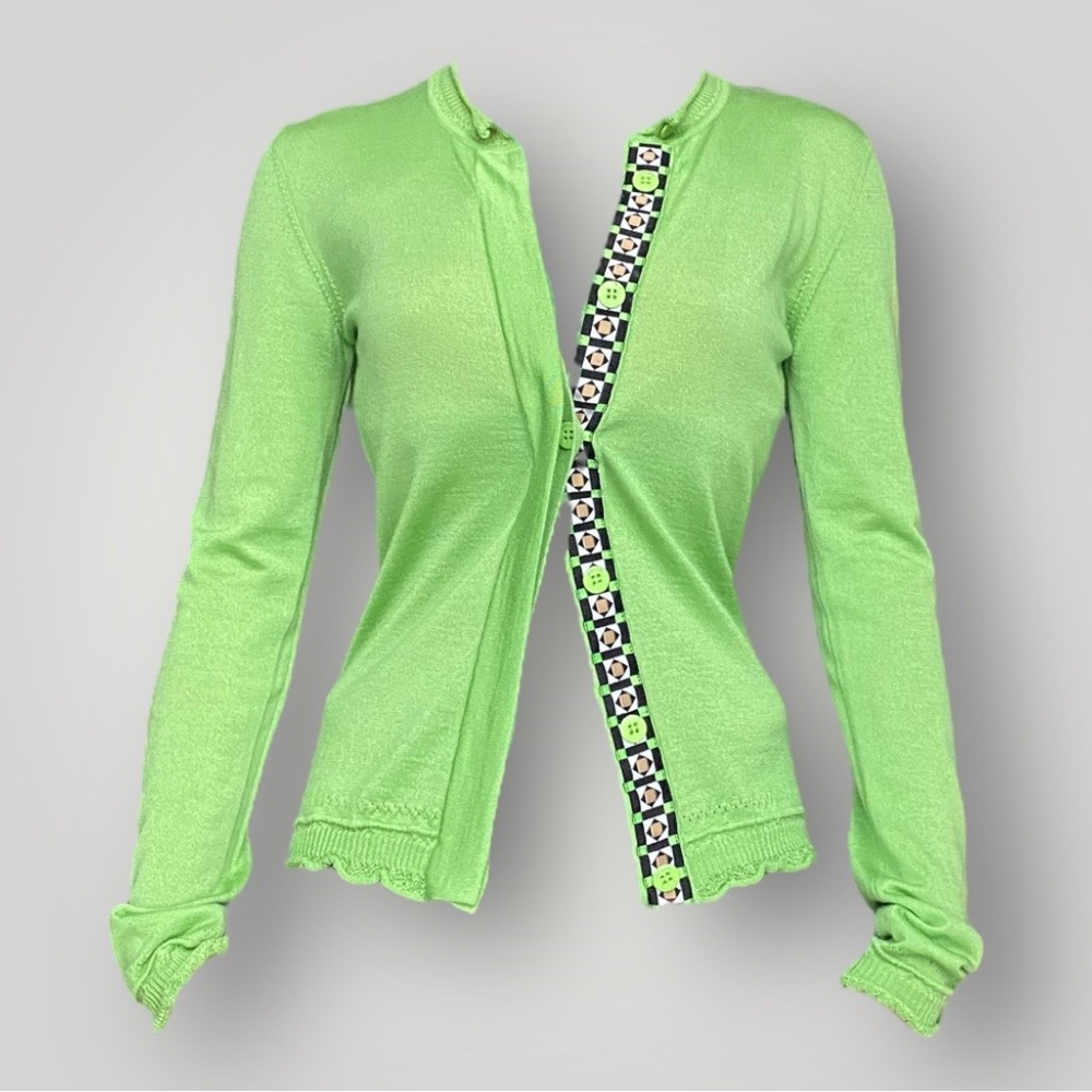 Versace Cashmere & Silk Green Cardigan Sweater 🍏